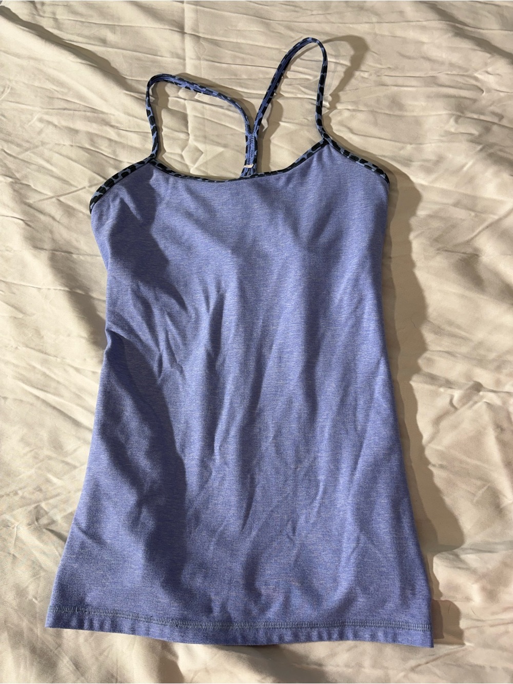 lululemon athletica Lavender-Blue Strappy Tank with Patterned Trim